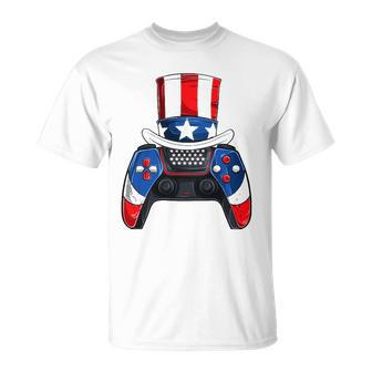 Boy Fourth Of July S American Flag Video Games Kids Unisex T-Shirt | Mazezy