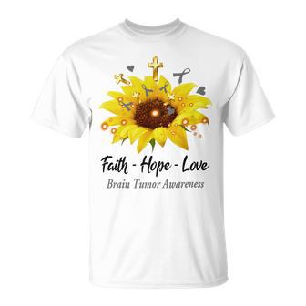 Brain Tumor Awareness Faith Hope Love Unisex T-Shirt | Favorety CA