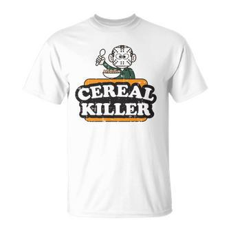 Cereal Killer Food Pun Humor Costume Funny Halloween Gifts Unisex T-Shirt | Mazezy