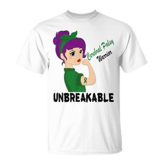 Cerebral Palsy Warrior Strong Women Green Ribbon Cerebral Palsy Cerebral Palsy Awareness Unisex T-Shirt | Favorety DE