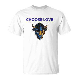 Choose Love Buffalo 2022 American Bison Head Retro Unisex T-Shirt | Mazezy