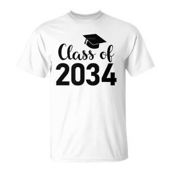 Class Of 2034 Grow With Me - Handprints Go On The Back Unisex T-Shirt | Mazezy