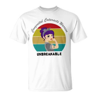 Congenital Cataracts Warrior Vintage Strong Women Grey Ribbon Congenital Cataracts Support Congenital Cataracts Awareness Unisex T-Shirt | Favorety UK