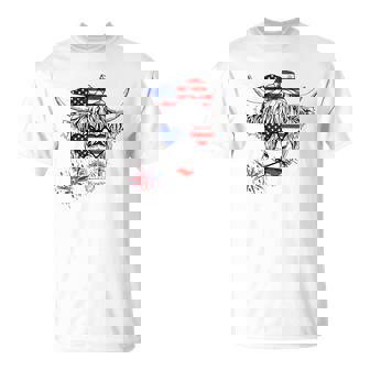 Cow American Flag 4Th Of July Us 4Th Of July Farm Cattle Usa Unisex T-Shirt | Seseable CA