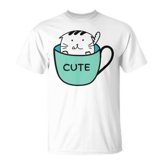 Cute Cat In Mug Unisex T-Shirt | Favorety DE