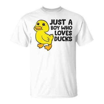 Cute Duck Just A Boy Who Loves Ducks Unisex T-Shirt | Favorety