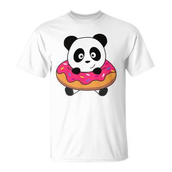 Cute Panda Bear Pandas Donut Sprinkles Unisex T-Shirt | Mazezy