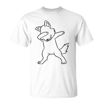 Dabbing Wolf Funny Wolf Lover Cute Wolves Unisex T-Shirt | Mazezy