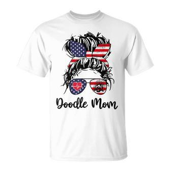 Doodle Mom Happy 4Th Of July American Flag Day Unisex T-Shirt - Seseable