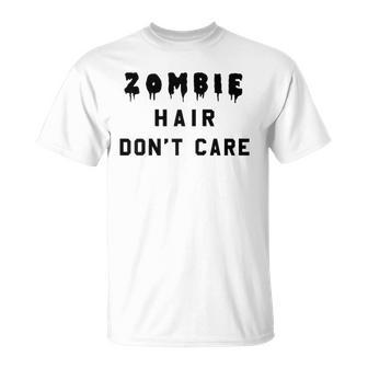Dripping Zombie Hair Dont Care Raglan Baseball Tee Unisex T-Shirt