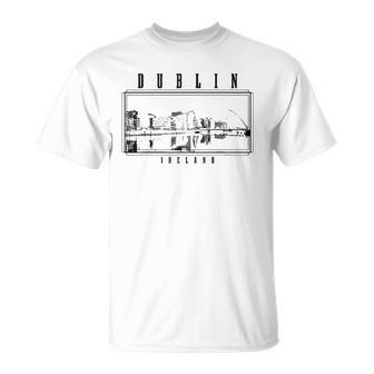 Dublin Ireland Vintage Skyline Black & White Vintage Dublin T-shirt - Thegiftio UK