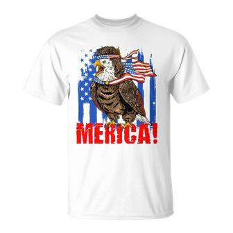Eagle American Flag Usa Flag Mullet Eagle 4Th Of July Merica Unisex T-Shirt | Mazezy AU
