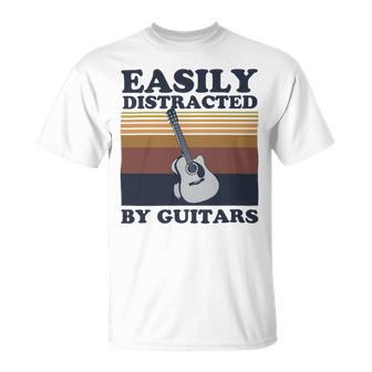 Easily Distracted By Guitars Quote For A Guitar Player Racerback Unisex T-Shirt | Favorety CA