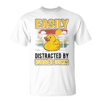 Easily Distracted By Rubber Ducks Duck V2 Unisex T-Shirt | Favorety