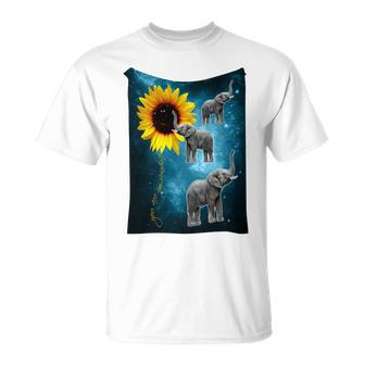 Elephant - Sunflower You Are My Sunshine Unisex T-Shirt - Monsterry