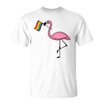 Flamingo Lgbt Flag Cool Gay Rights Supporters T-shirt - Thegiftio UK