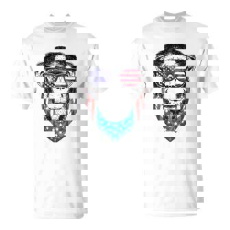 Fourth Of July Monkey American Flag July 4Th Chimpanzee T-shirt - Thegiftio