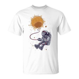 Funny Astronaut Monkey Blowing Sun V2 Unisex T-Shirt | Favorety CA