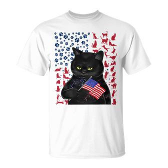 Funny Black Cat Independence Flag 633 Shirt Unisex T-Shirt | Favorety UK