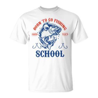 Funny Born To Go Fishing Bass Fish Fisherman Boys Kids Unisex T-Shirt | Favorety