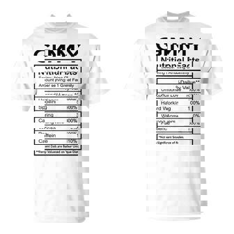 Gimmy Grandma Gimmy Nutritional Facts T-Shirt | Seseable CA