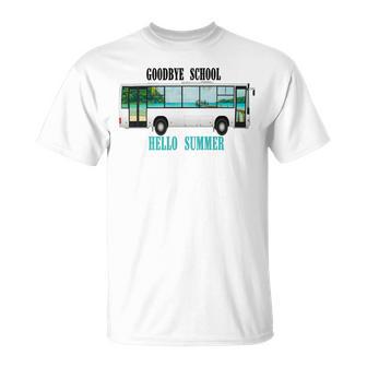 Goodbye School Hello Summer Last Day Design For Students Unisex T-Shirt | Favorety UK