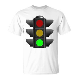 Green Traffic Light Signal Stop Caution Go Unisex T-Shirt | Mazezy