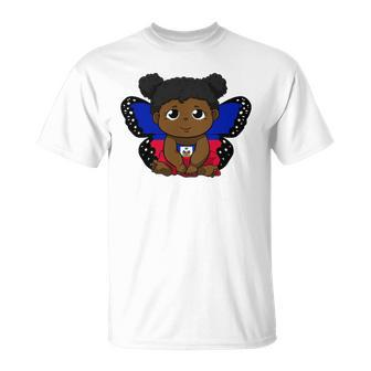 Haiti Haitian Love Flag Princess Girl Kid Wings Butterfly Unisex T-Shirt | Mazezy