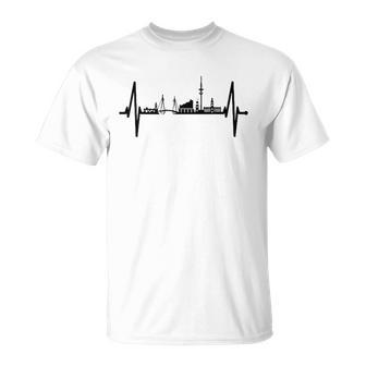 Hamburg Skyline Heartbeat Germany Lover I Love Hamburg Unisex T-Shirt | Mazezy CA