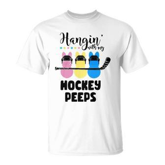 Hanging With My Hockey Easter Bunnies Cute Easter Unisex T-Shirt | Mazezy