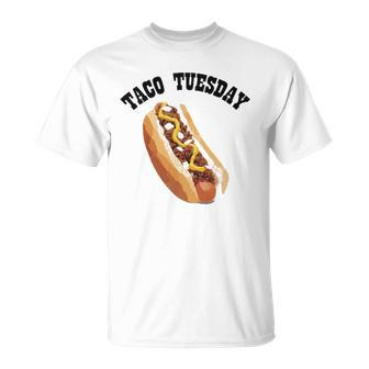 Hilarious Fun Taco Tuesday Hotdog Hot Dog T-shirt - Thegiftio UK
