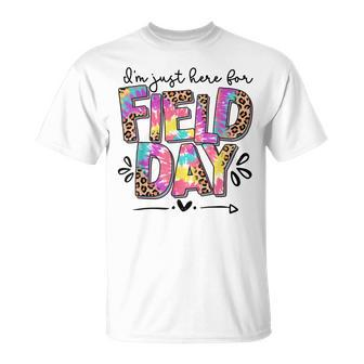 Im Just Here For Field Day Leopard Tie Dye Last Day School Unisex T-Shirt | Mazezy AU