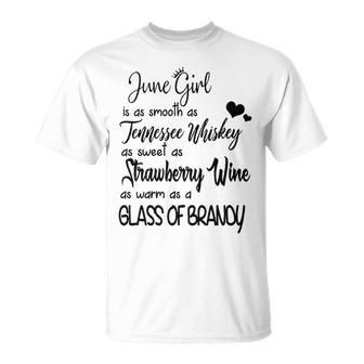 June Girl Is As Sweet As Strawberry Unisex T-Shirt - Seseable