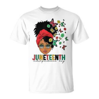Junenth Is My Independence Day Black Queen And Butterfly  Unisex T-Shirt
