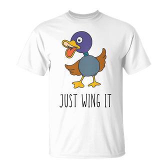 Just Wing It Duck Puns Quack Puns Duck Jokes Puns Funny Duck Puns Duck Related Puns Unisex T-Shirt | Favorety CA