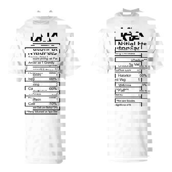 Lala Grandma Lala Nutritional Facts T-Shirt | Seseable CA