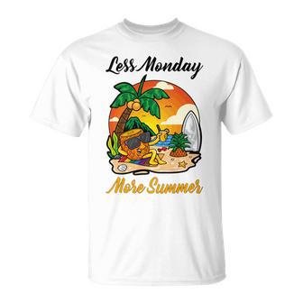 Less Monday More Summer Funny Pineapple Gift Pineapple Lover Unisex T-Shirt | Favorety AU