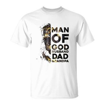 Lion Man Of God Husband Dad Grandpa Fathers Day T-shirt - Thegiftio UK