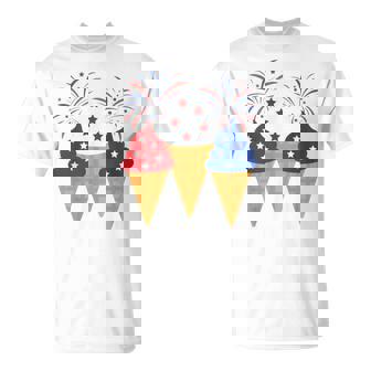 Memorial Day 4Th Of July Holiday Patriotic Ice Cream Unisex T-Shirt - Monsterry