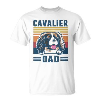 Mens Cavalier King Charles Spaniel Dad Father Retro Cavalier King Unisex T-Shirt | Mazezy