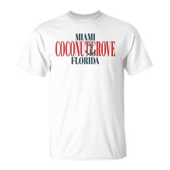 Miami Coconut Grove Florida Vintage Retro Typography Anchor Unisex T-Shirt | Mazezy