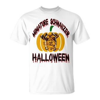 Miniature Schnauzer Halloween On All Hallows Night Unisex T-Shirt | Favorety