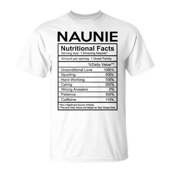 Naunie Grandma Naunie Nutritional Facts T-Shirt - Seseable