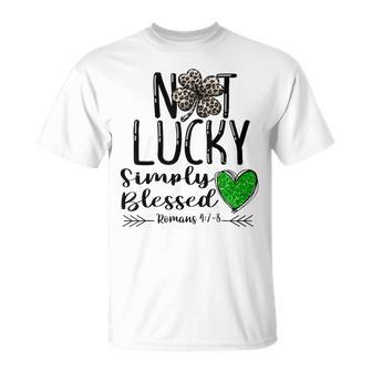 Not Lucky Simply Blessed St Patricks Leopard Christian T-shirt - Thegiftio UK