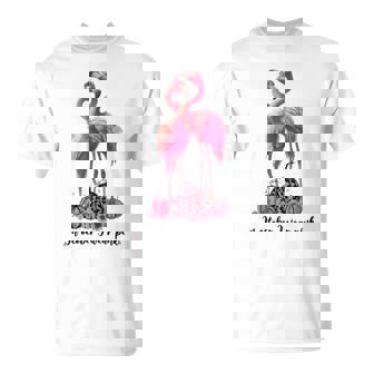 In October We Wear Pink Flamingo Breast Cancer Awareness T-shirt - Thegiftio UK