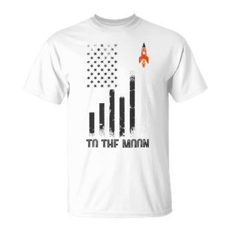 Official To The Moon Distressed Us Flag Stock Market Amc Gme Investor Cryptocurrency Investor Funny Unisex T-Shirt | Favorety UK