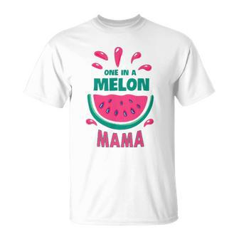 One In A Melon Mama Watermelon Funny Family Matching Mothers Day Unisex T-Shirt | Mazezy