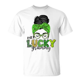 One Lucky Grammy Life Messy Bun St Patricks Day Irish Unisex T-Shirt | Favorety DE