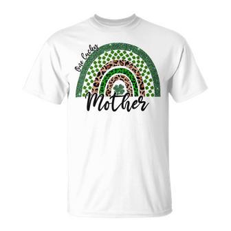 One Lucky Mother Irish Rainbow Leopard St Patricks Day Unisex T-Shirt | Favorety