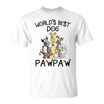 Pawpaw Grandpa Worlds Best Dog Pawpaw T-Shirt - Seseable